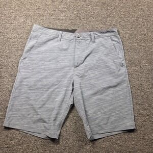Volcom Hybrid Walk Shorts Men 36 Grey Space Dye Quick Dry Surf Skate Casual